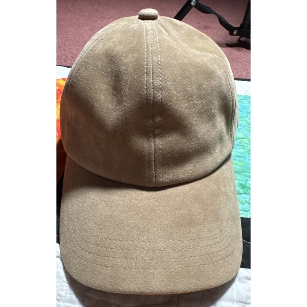 Wyeth Hat Light Brown Polyester Suede Adjustable … - image 1